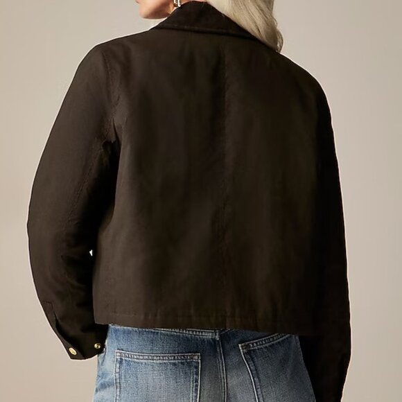 NWT J Crew Short Barn Jacket in English Ripstop Cotton Size M - Picture 2 of 5